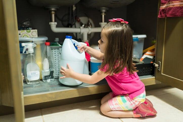 Female Toddler In Kitchen At Home