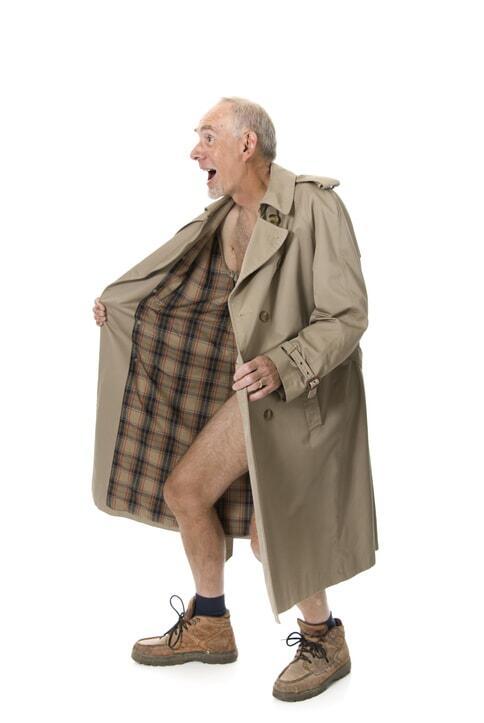 Crazy old man flashing